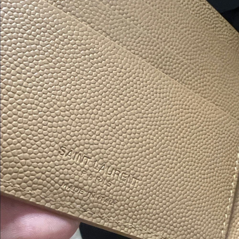 Brand New Saint Laurent Calfskin Bifold Wallet Teak Wood Beige - Picture 3 of 6